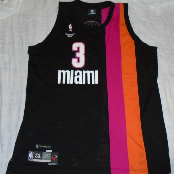 Vintage Miami Heat Dwayne Wade Reebok Stitched Jersey Size 2X